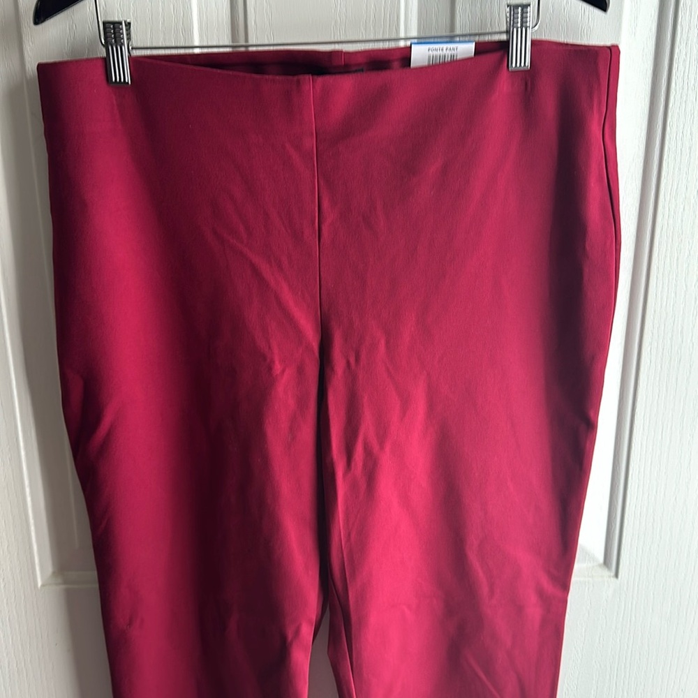 JM Collection Ponte Pant Red Straight Leg